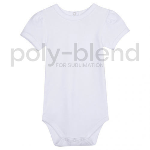 *Sublimation Blanks* Blank Girl's Short Puff Sleeve Infant Bodysuit - Poly Blend